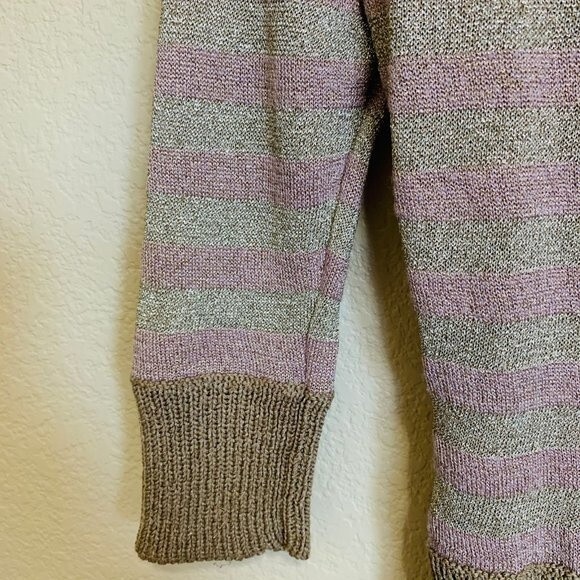 Jessica by Christopher L top women knit top glitter turtleneck sweater size S - Picture 6 of 8